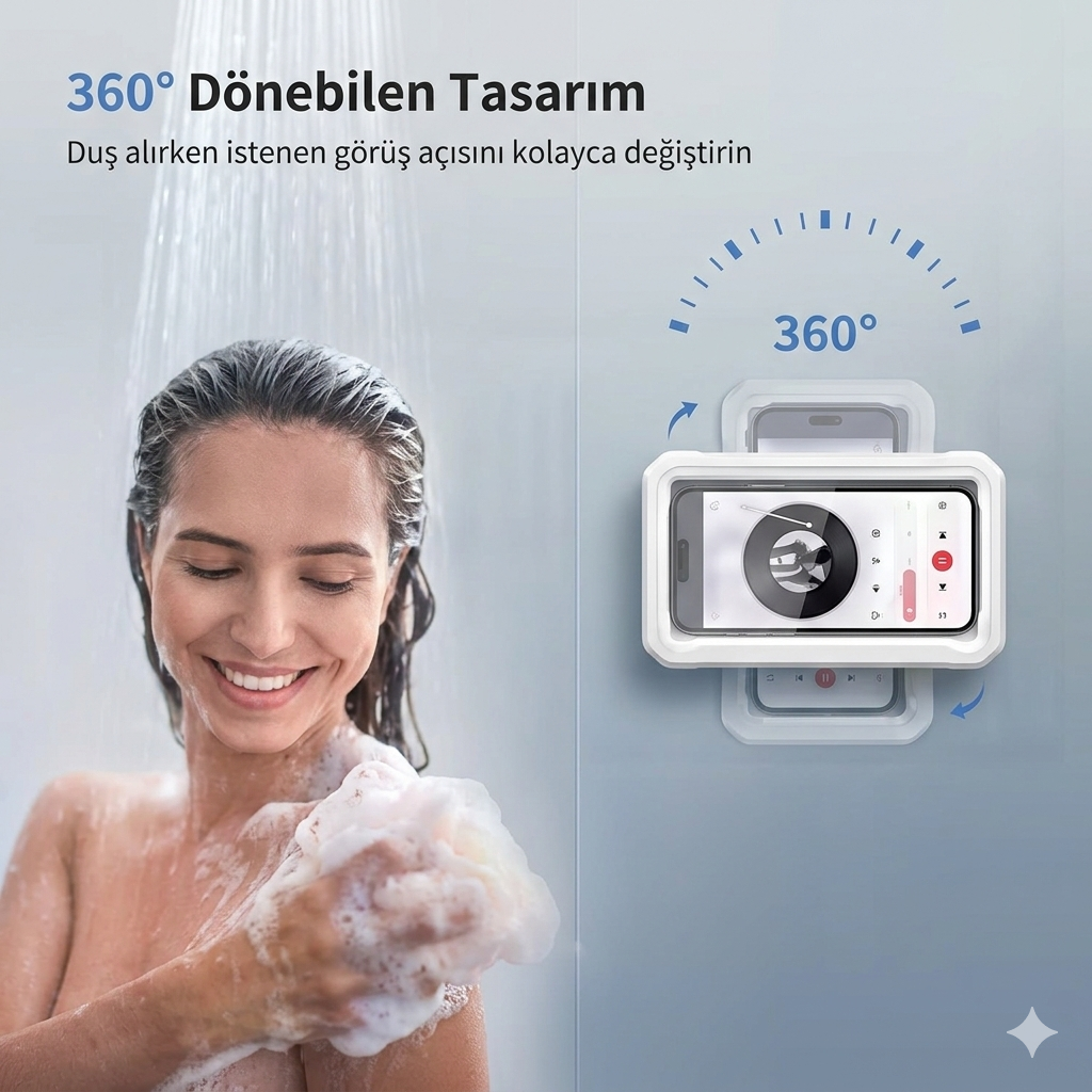 Zenlisse® Su Geçirmez Duş Telefon Tutucu – Banyoda Güvenle Telefon Keyfi